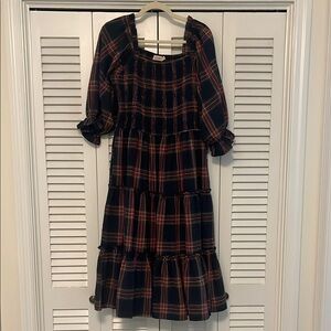 Ivy City Co flannel plaid midi dress